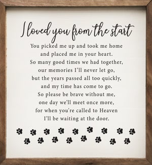I Loved You From The Start Paws White